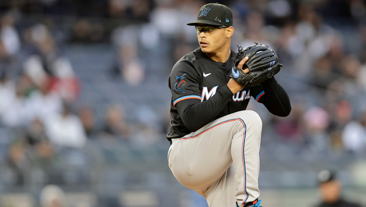 Jesús Luzardo pitching